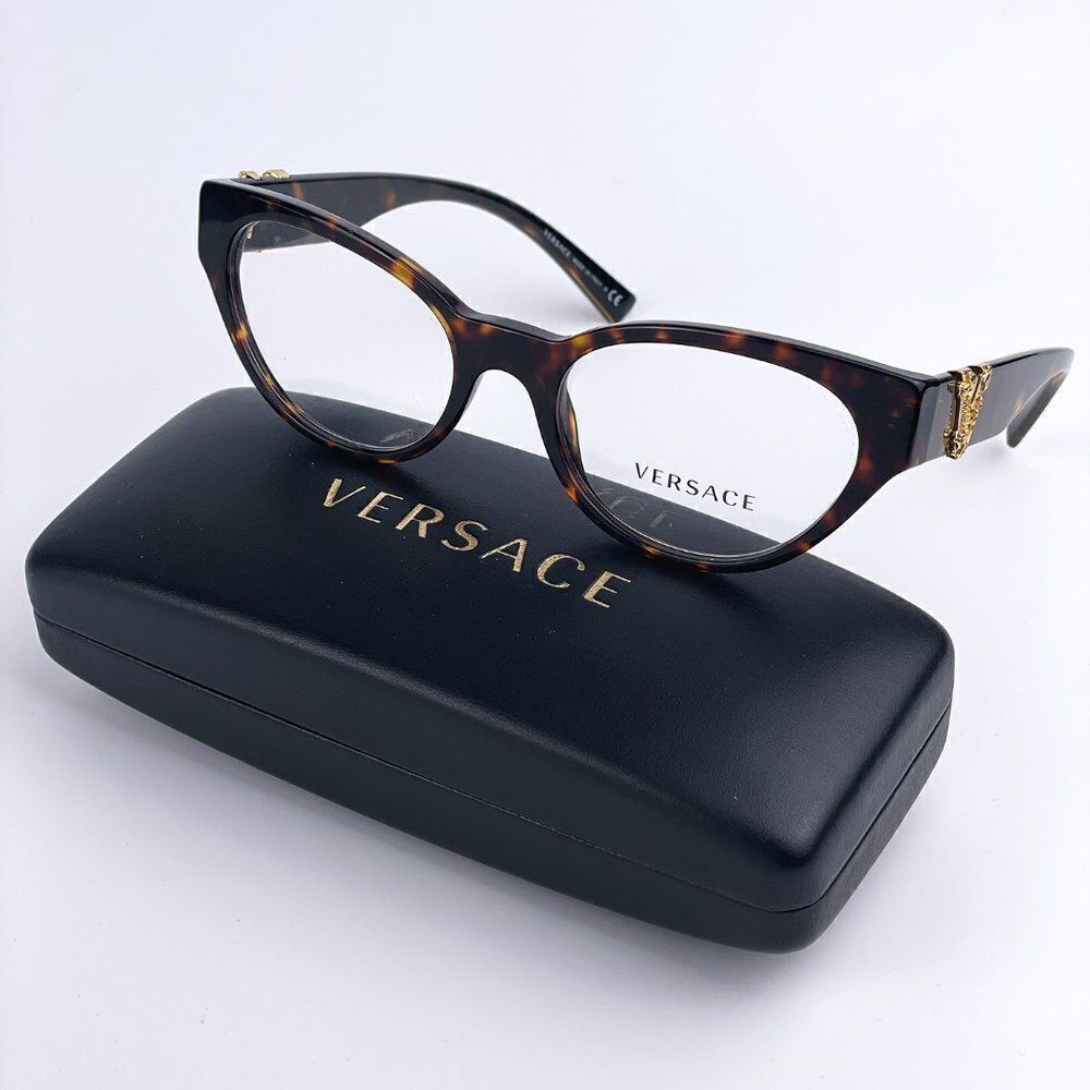 SALE! NEW Versace VE3282 108 Dark Havana Cat Eye Women Eyeglasses